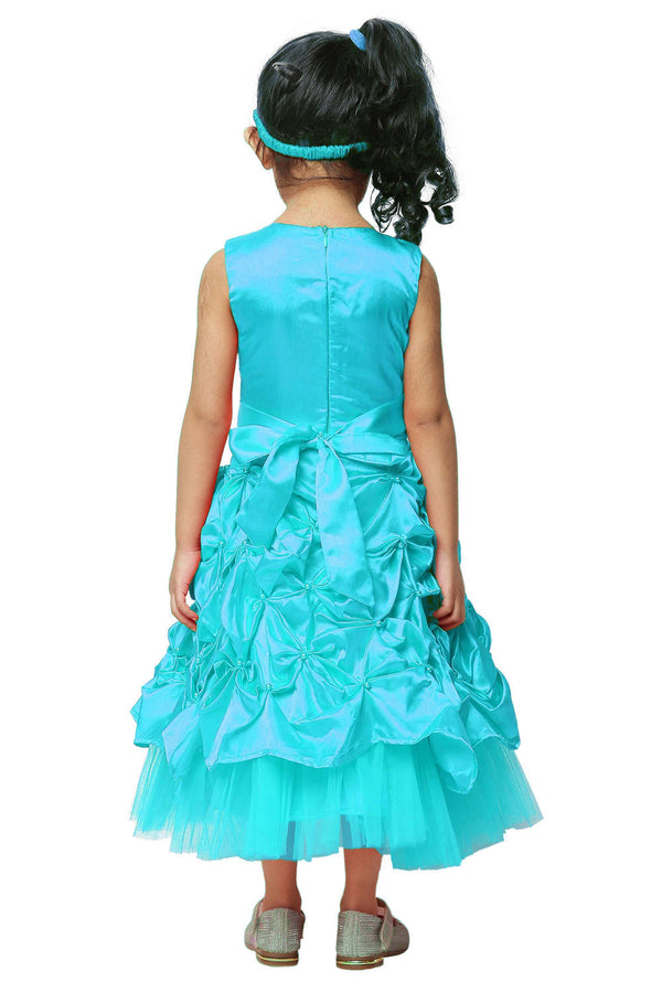 Asmaani Kids Party Wear Stylish Dresses, Perfect for Parties, Functions & Vacations - Aqua Blue