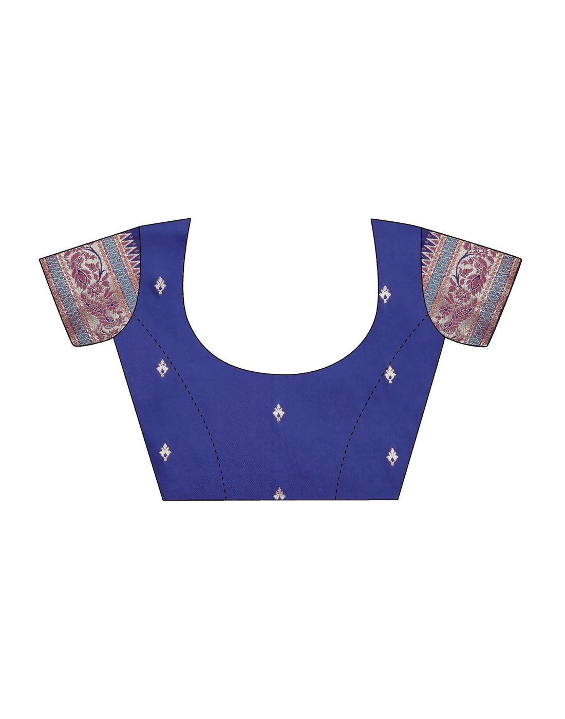 Vastranavya Blue Soft Paithani Silk Saree With Gold Zari Weaving Motifs With Matching Blouse Fabric - Distacart