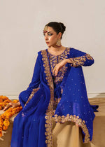 Thumbnail for Prazu Fashion Blue Georgette Sequin With Rivet Moti Palazzo Suit