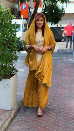 Thumbnail for Prazu Fashion Off White Crepe Thread Sequin Sharara Suit