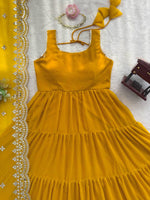 Thumbnail for Prazu Fashion Yellow Georgette Designer Anarkali Suit