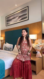 Thumbnail for Prazu Fashion Maroon Simmer Silk Thread Sequin Sharara Suit