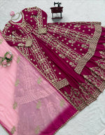 Thumbnail for Prazu Fashion Maroon Georgette Thread Sequin Lehenga Style Suit