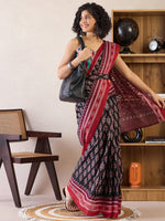 Thumbnail for NOZ2TOZ Women's Cotton Black Printed Ready to Wear With Blouse Piece - Distacart
