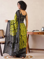 Thumbnail for NOZ2TOZ Women's Cotton Olive Printed Ready to Wear With Blouse Piece - Distacart