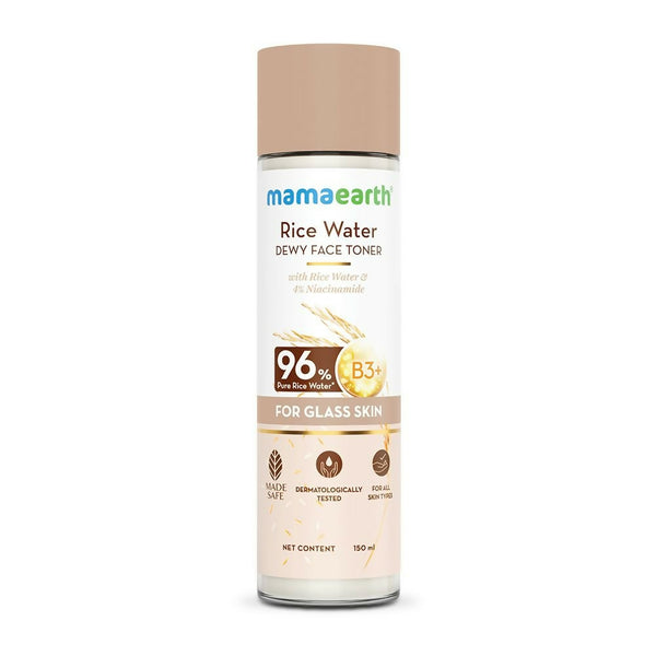 Mamaearth Rice Water Dewy Face Toner with 96% Pure Rice Water Extract & 4% Niacinamide for Glass Skin - Distacart