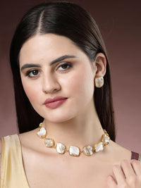 Thumbnail for NVR Women's Gold-Plated Mother of Pearl Handcrafted Jewellery Set - Distacart