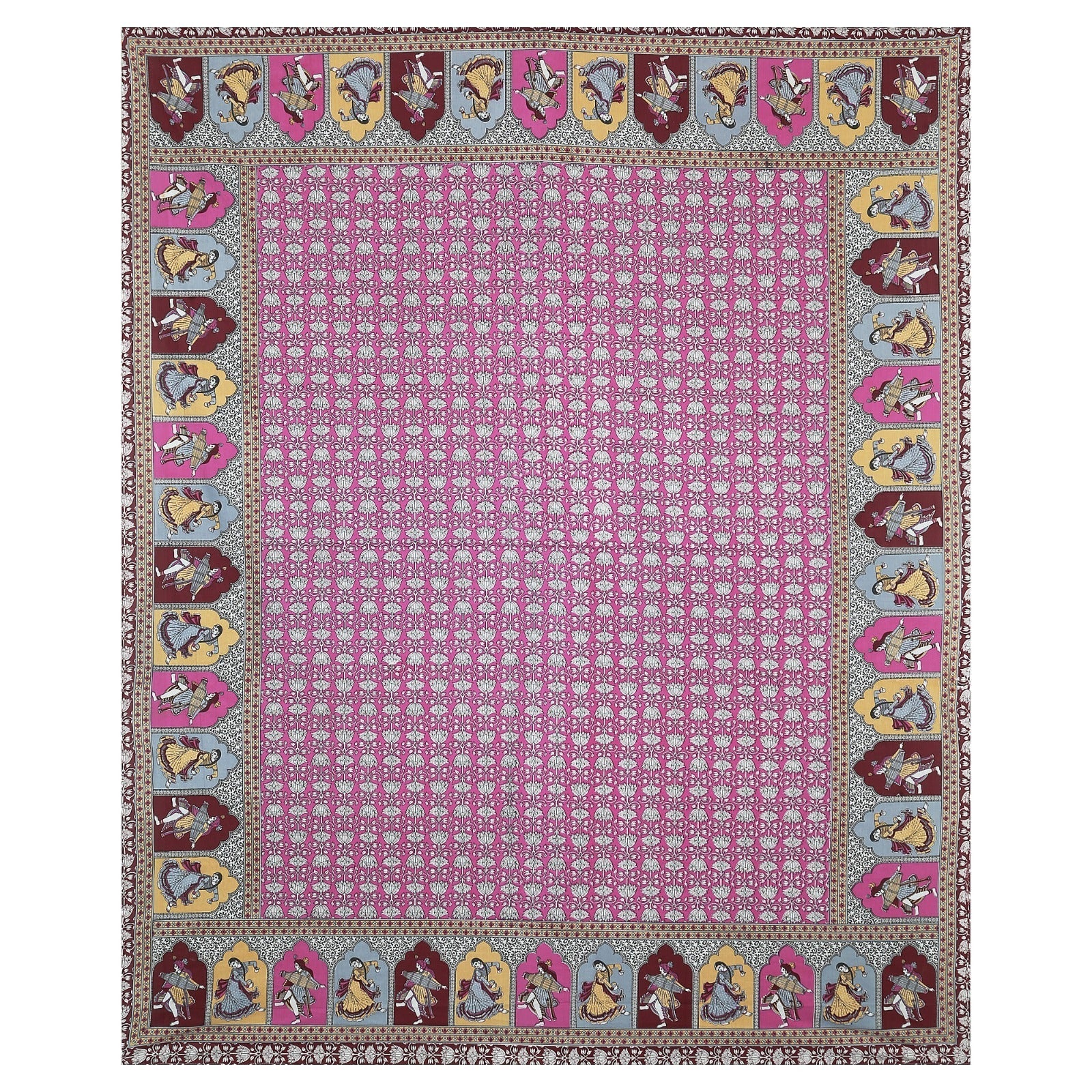 Rudra Bazaar Multicolour 210 TC Cotton Double King Bedsheet With 2 Pillow Covers - Distacart