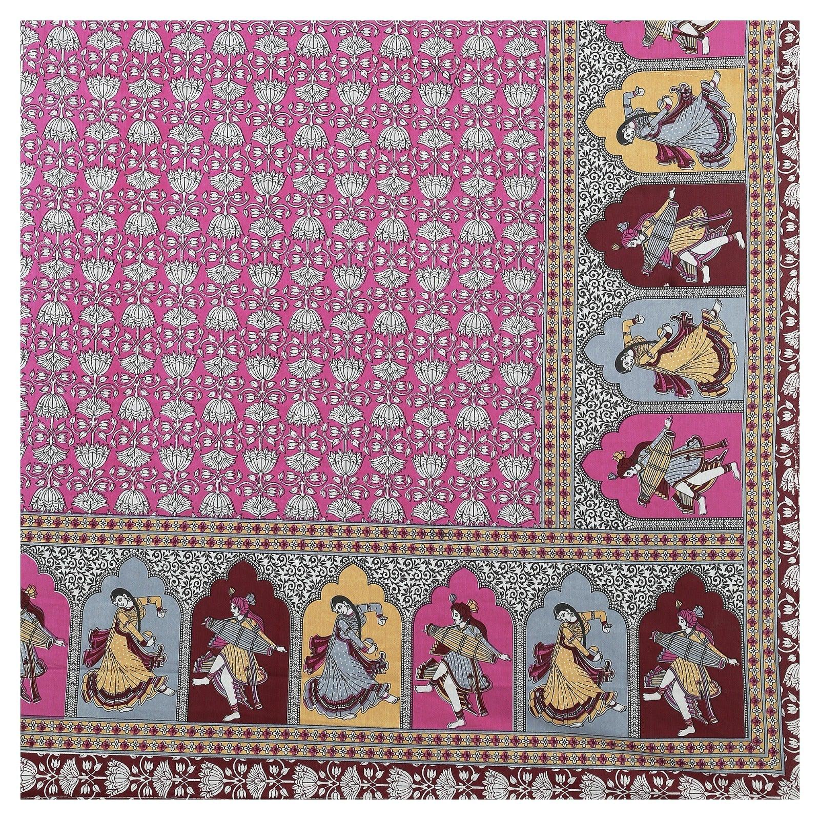 Rudra Bazaar Multicolour 210 TC Cotton Double King Bedsheet With 2 Pillow Covers - Distacart