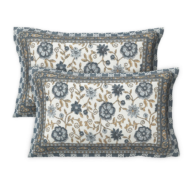 Rudra Bazaar Multicolour 210 TC Cotton Double King Bedsheet With 2 Pillow Covers - Distacart