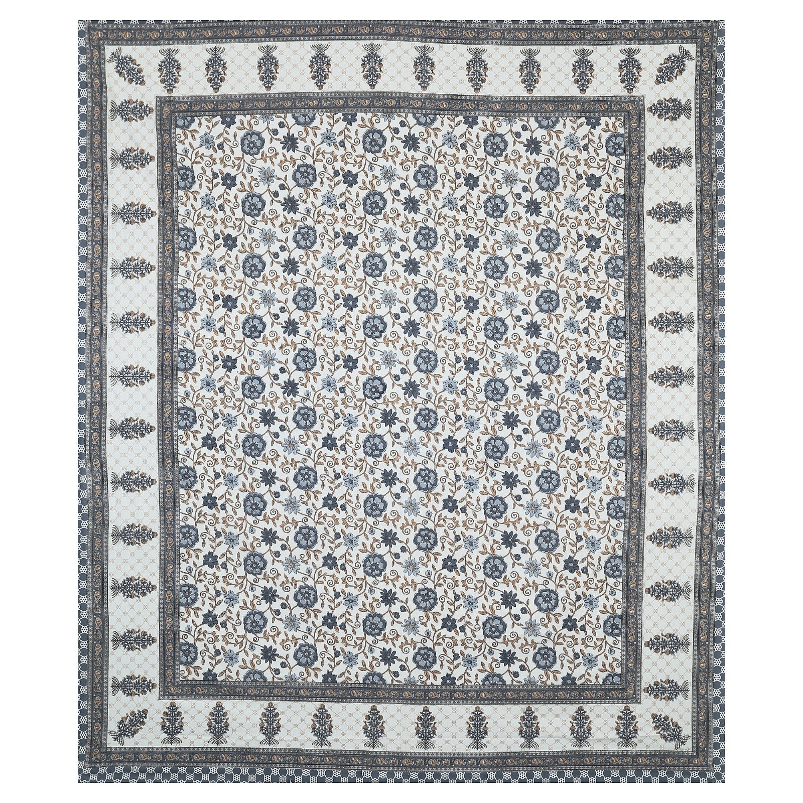 Rudra Bazaar Multicolour 210 TC Cotton Double King Bedsheet With 2 Pillow Covers - Distacart