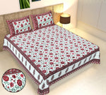 Thumbnail for Rudra Bazaar Multicolour 210 TC Cotton Double King Bedsheet With 2 Pillow Covers - Distacart