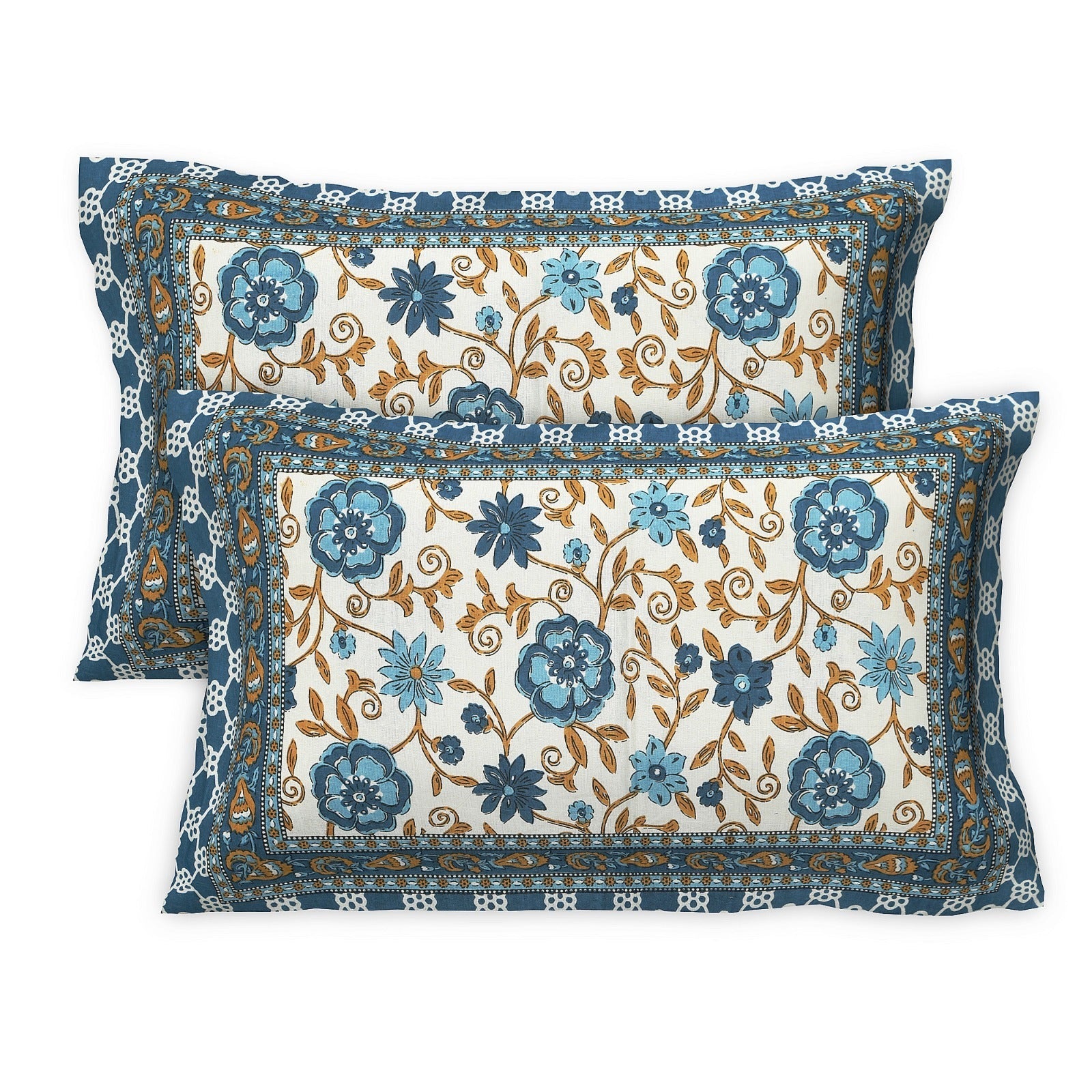 Rudra Bazaar Multicolour 210 TC Cotton Double King Bedsheet With 2 Pillow Covers - Distacart