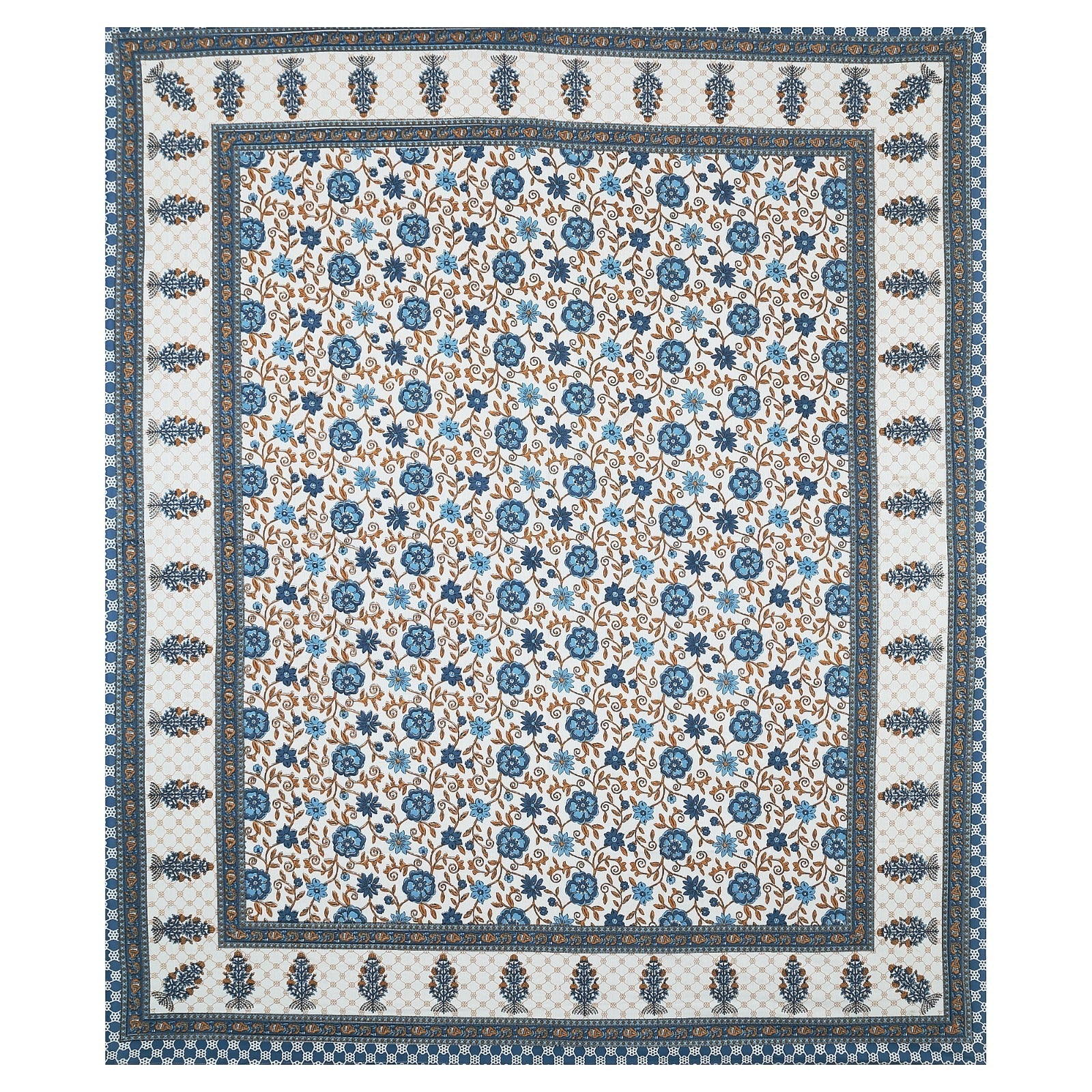 Rudra Bazaar Multicolour 210 TC Cotton Double King Bedsheet With 2 Pillow Covers - Distacart