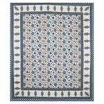 Thumbnail for Rudra Bazaar Multicolour 210 TC Cotton Double King Bedsheet With 2 Pillow Covers - Distacart