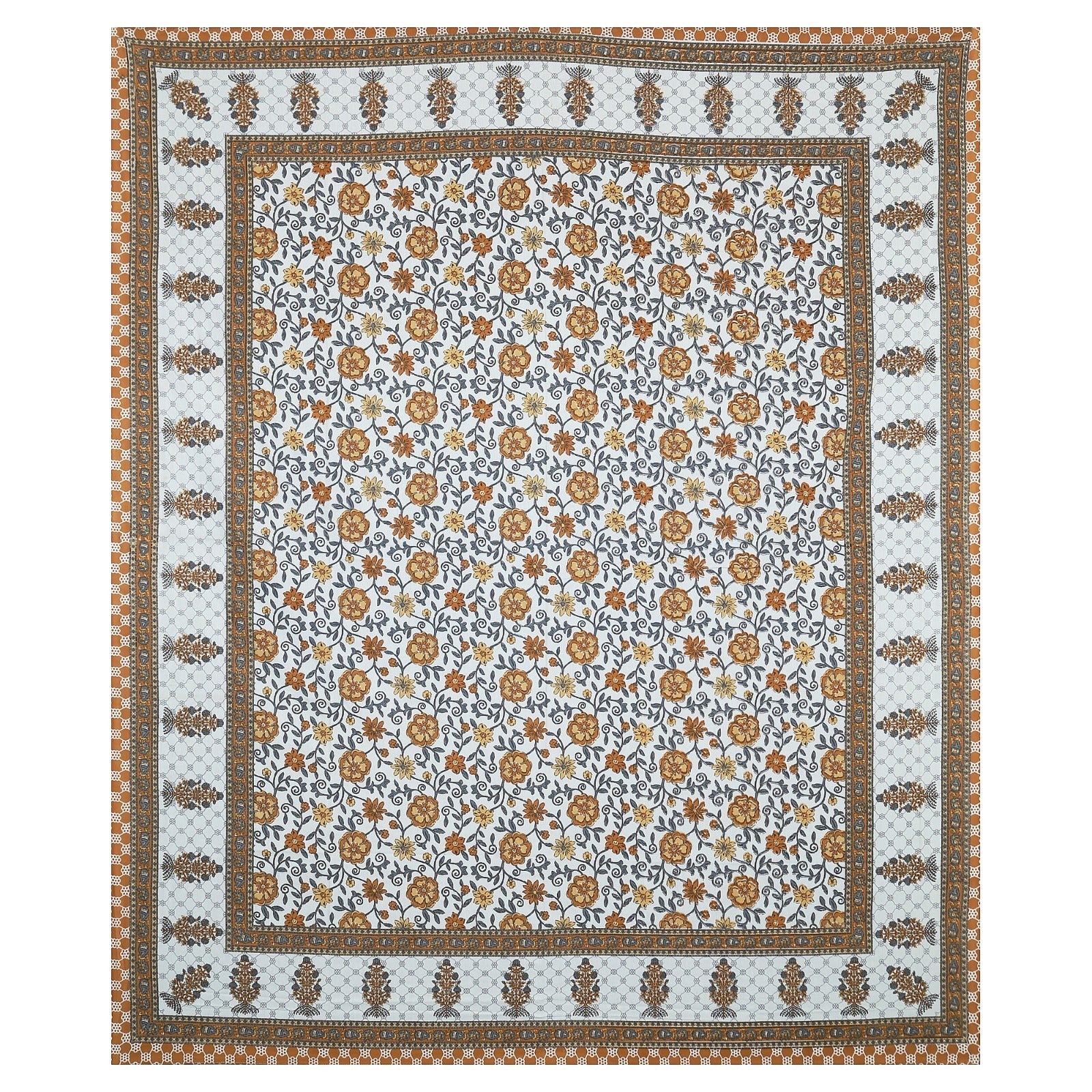 Rudra Bazaar Multicolour 210 TC Cotton Double King Bedsheet With 2 Pillow Covers - Distacart