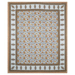 Thumbnail for Rudra Bazaar Multicolour 210 TC Cotton Double King Bedsheet With 2 Pillow Covers - Distacart