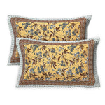 Thumbnail for Rudra Bazaar Multicolour 210 TC Cotton Double King Bedsheet With 2 Pillow Covers - Distacart