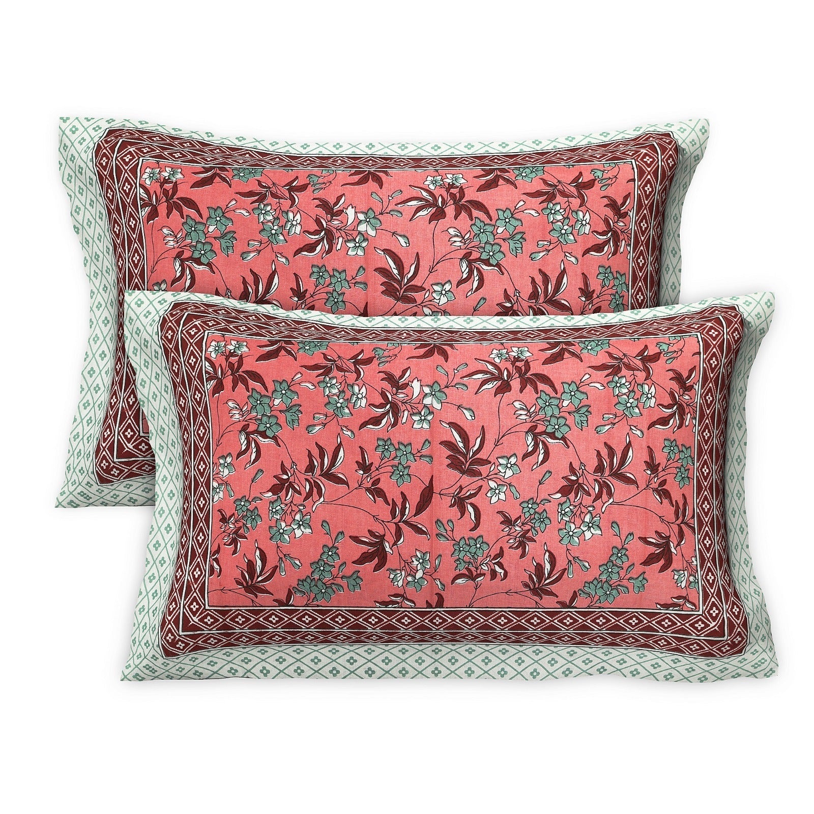 Rudra Bazaar Multicolour 210 TC Cotton Double King Bedsheet With 2 Pillow Covers - Distacart