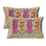 Thumbnail for Rudra Bazaar Multicolour 210 TC Cotton Double King Bedsheet With 2 Pillow Covers - Distacart