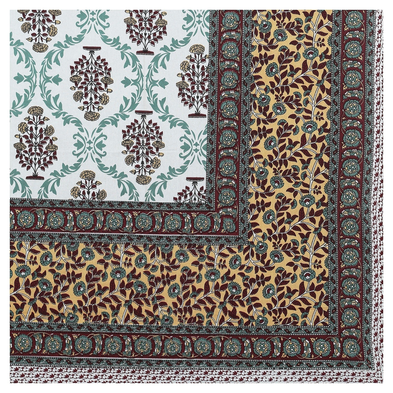 Rudra Bazaar Multicolour 210 TC Cotton Double King Bedsheet With 2 Pillow Covers - Distacart