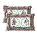 Thumbnail for Rudra Bazaar Multicolour 210 TC Cotton Double King Bedsheet With 2 Pillow Covers - Distacart