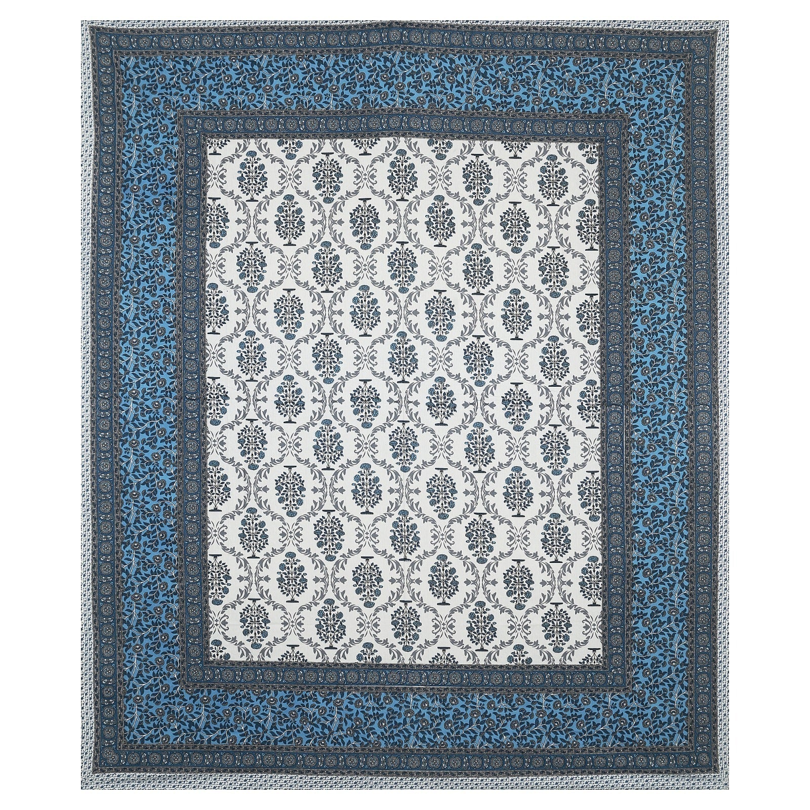 Rudra Bazaar Multicolour 210 TC Cotton Double King Bedsheet With 2 Pillow Covers - Distacart