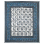 Thumbnail for Rudra Bazaar Multicolour 210 TC Cotton Double King Bedsheet With 2 Pillow Covers - Distacart