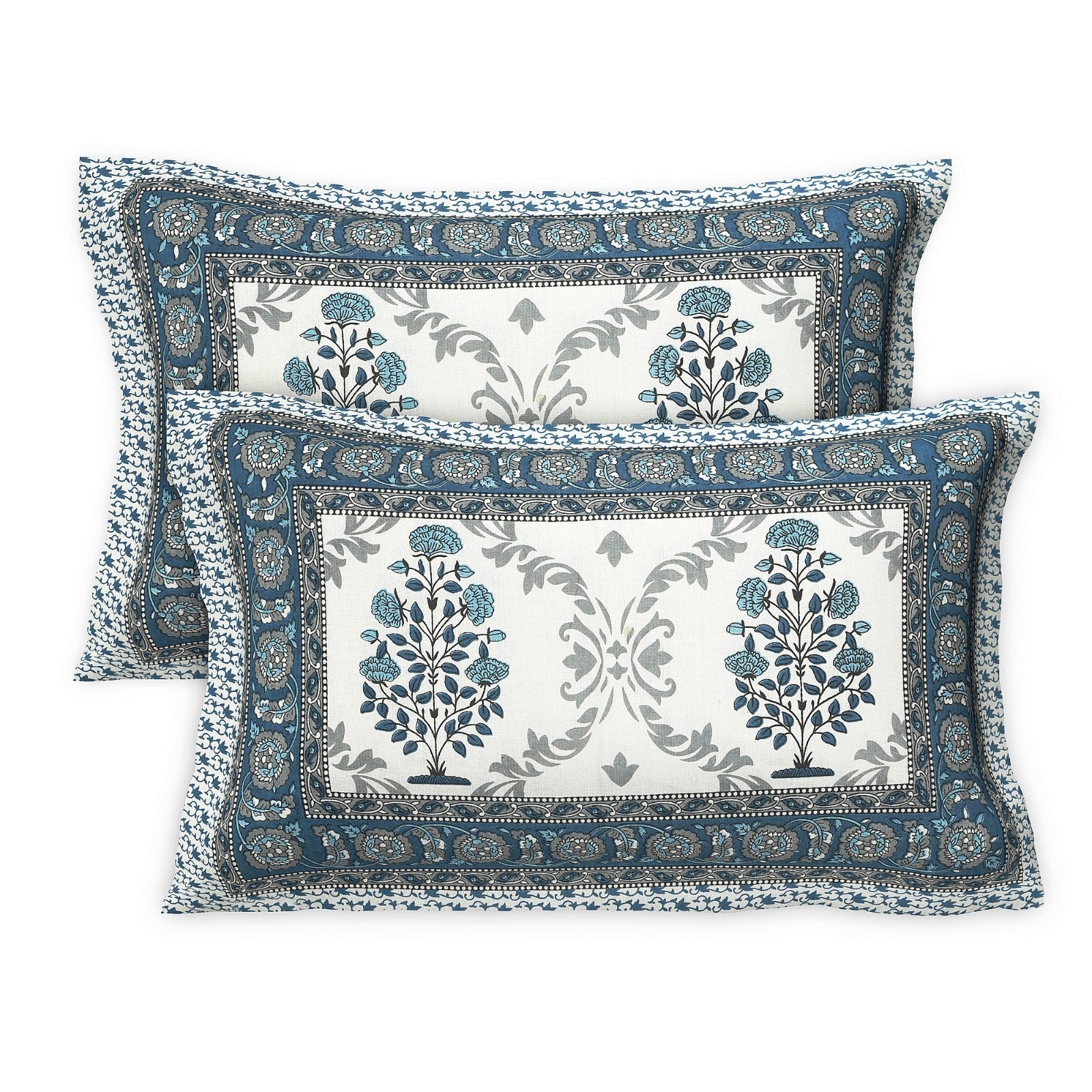 Rudra Bazaar Multicolour 210 TC Cotton Double King Bedsheet With 2 Pillow Covers - Distacart