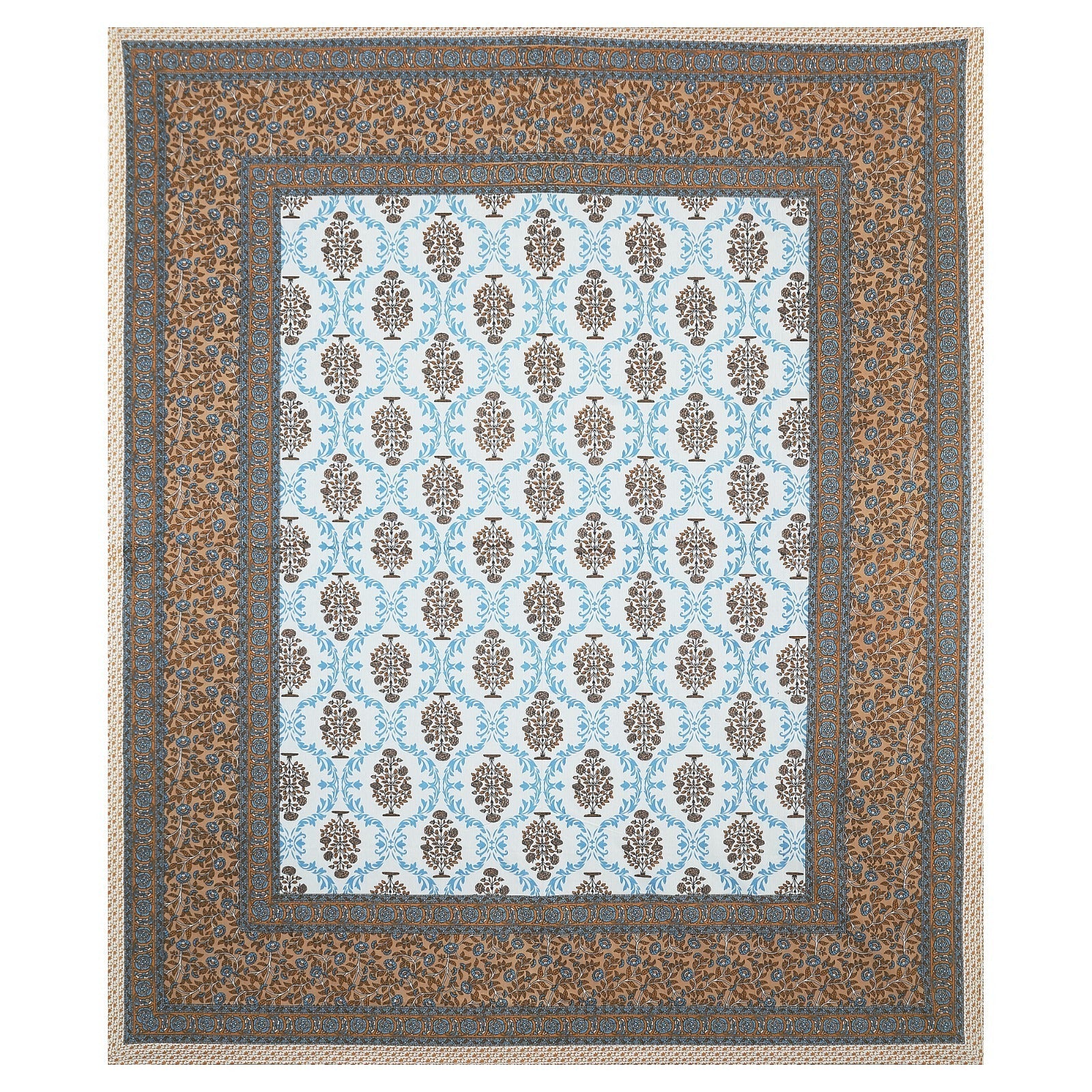 Rudra Bazaar Multicolour 210 TC Cotton Double King Bedsheet With 2 Pillow Covers - Distacart