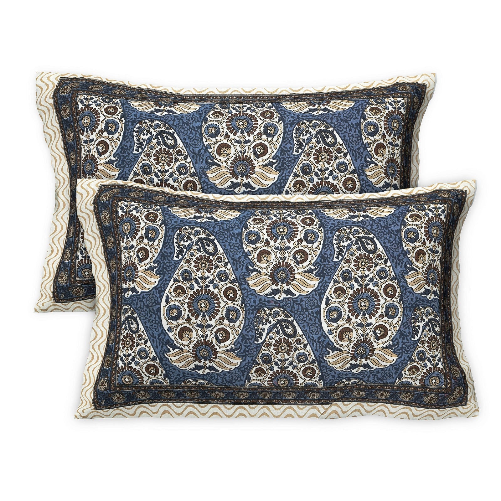 Rudra Bazaar Multicolour 210 TC Cotton Double King Bedsheet With 2 Pillow Covers - Distacart