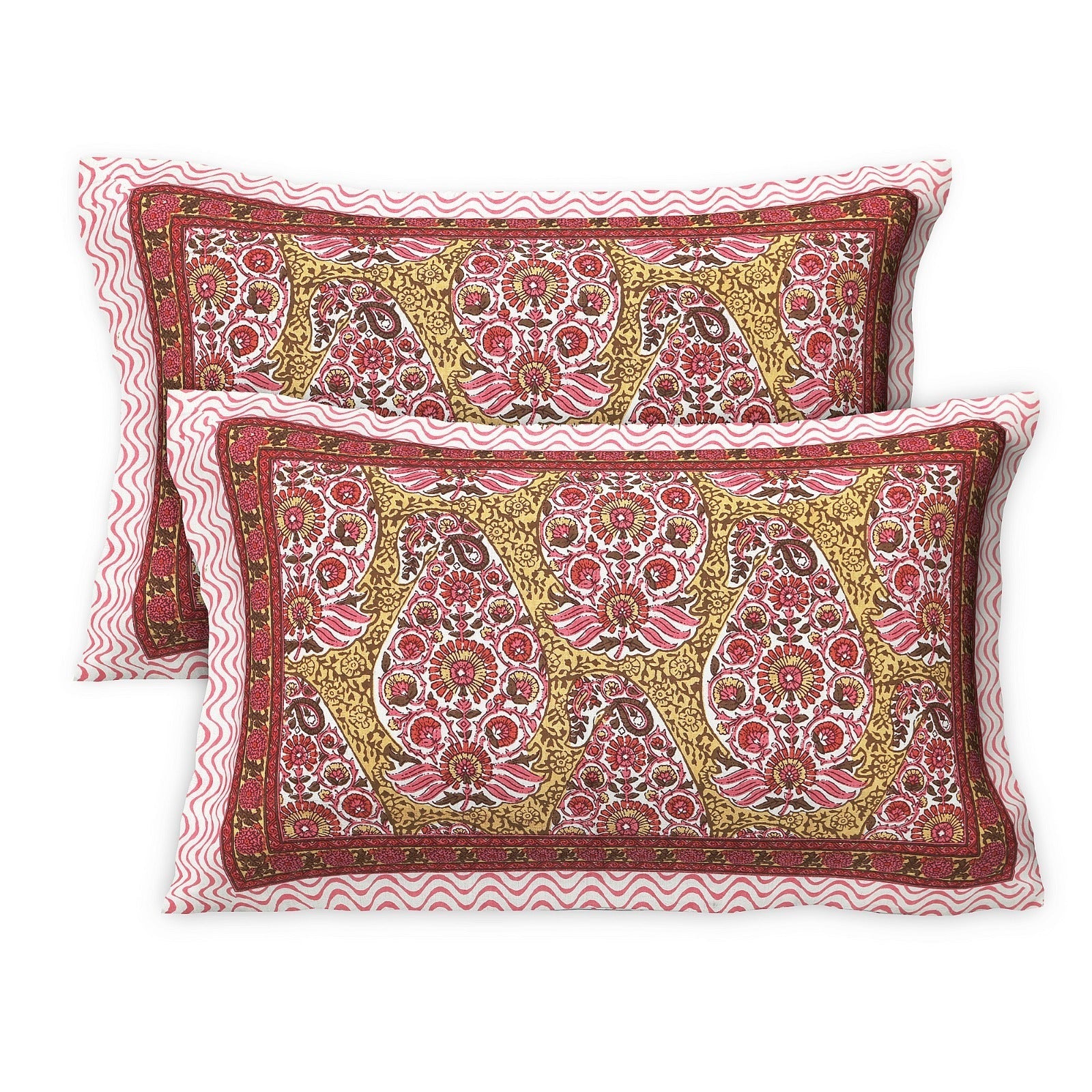 Rudra Bazaar Multicolour 210 TC Cotton Double King Bedsheet With 2 Pillow Covers - Distacart