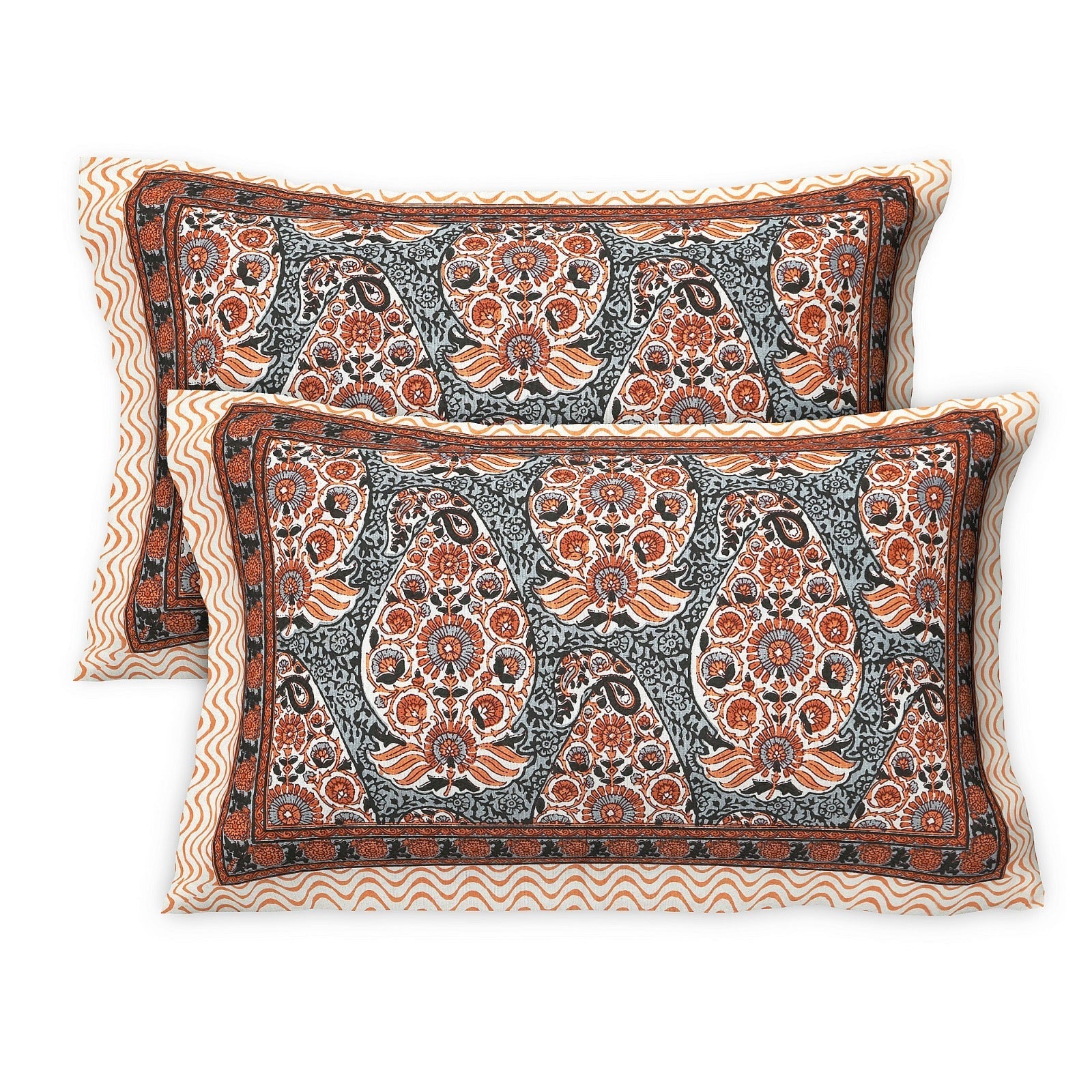 Rudra Bazaar Multicolour 210 TC Cotton Double King Bedsheet With 2 Pillow Covers - Distacart