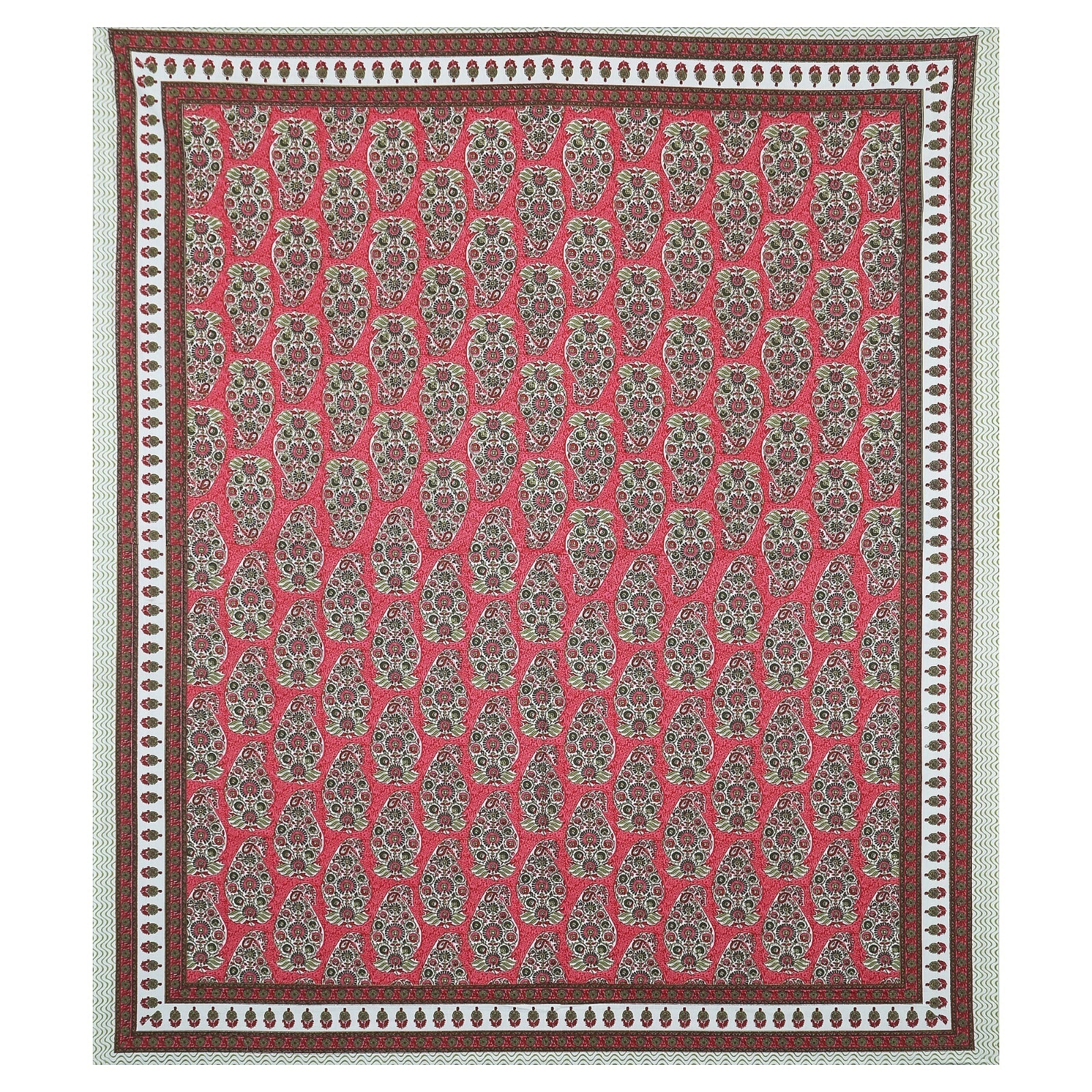 Rudra Bazaar Multicolour 210 TC Cotton Double King Bedsheet With 2 Pillow Covers - Distacart