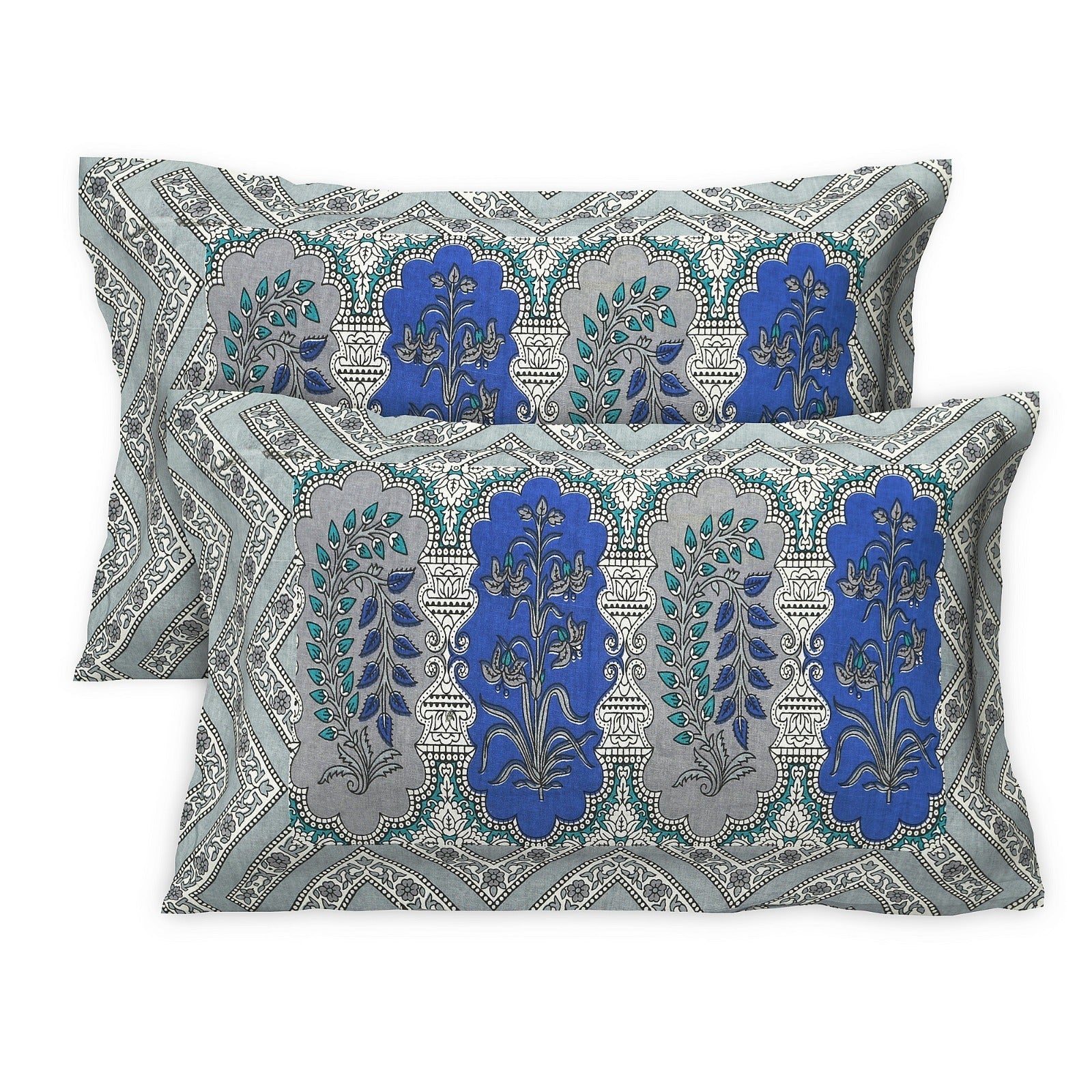 Rudra Bazaar Multicolour 210 TC Cotton Double King Bedsheet With 2 Pillow Covers - Distacart