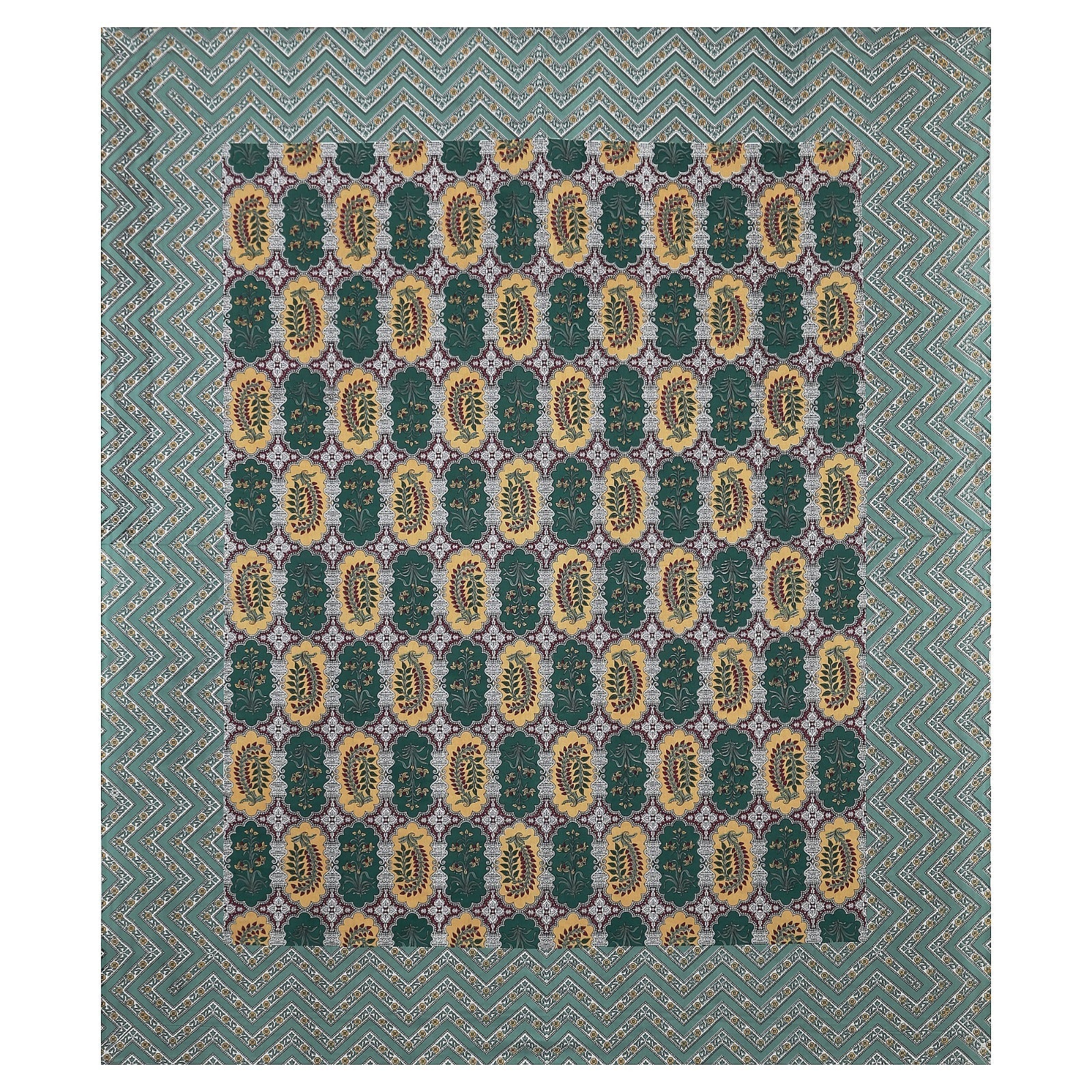 Rudra Bazaar Multicolour 210 TC Cotton Double King Bedsheet With 2 Pillow Covers - Distacart