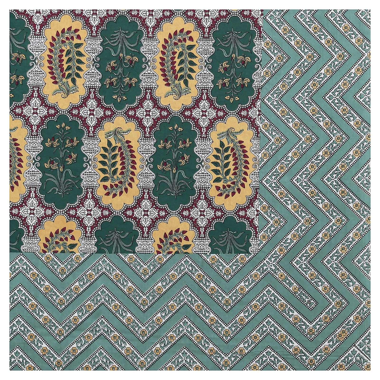 Rudra Bazaar Multicolour 210 TC Cotton Double King Bedsheet With 2 Pillow Covers - Distacart