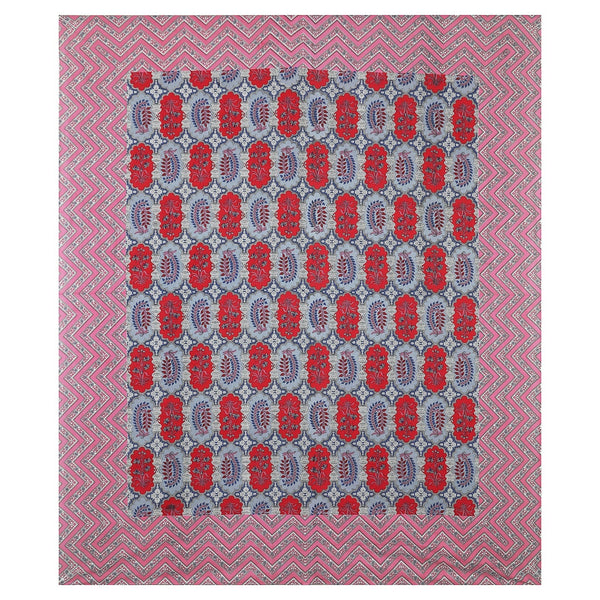 Rudra Bazaar Multicolour 210 TC Cotton Double King Bedsheet With 2 Pillow Covers - Distacart