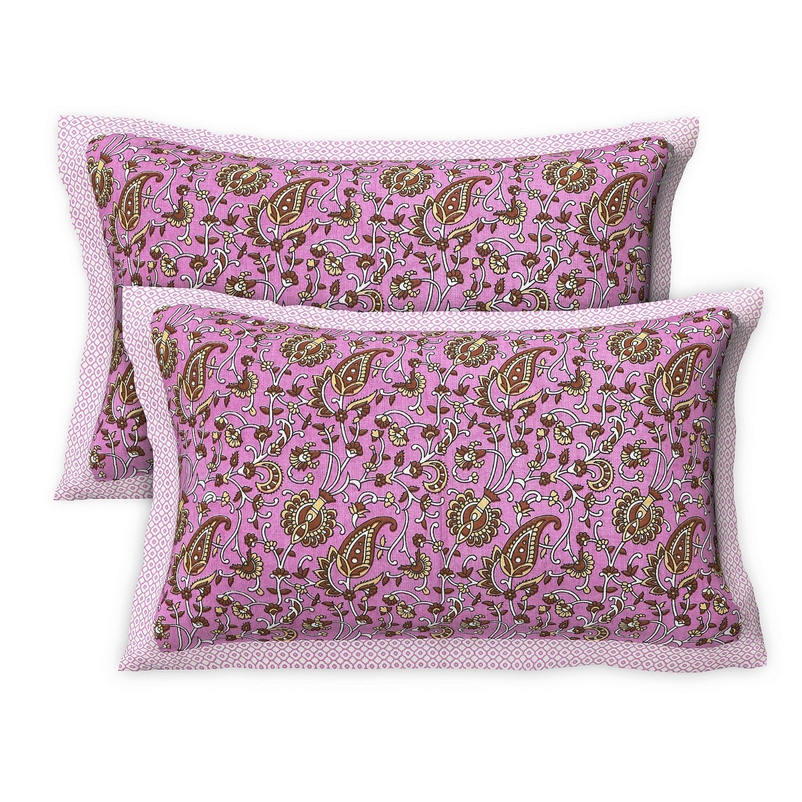 Rudra Bazaar Multicolour 210 TC Cotton Double King Bedsheet With 2 Pillow Covers - Distacart