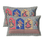 Thumbnail for Rudra Bazaar Multicolour 210 TC Cotton Double King Bedsheet With 2 Pillow Covers - Distacart