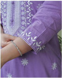 Thumbnail for Malishka Women's Viscose Floral Embroidered Straight Kurta Pant With Dupatta