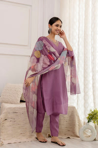 Thumbnail for Malishka Women's Viscose Yoke Design Solid Straight Kurta Pant With Dupatta