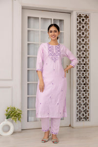 Thumbnail for Malishka Women's Viscose Yoke Design Solid Straight Kurta Pant With Dupatta