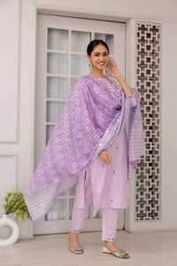Thumbnail for Malishka Women's Viscose Yoke Design Solid Straight Kurta Pant With Dupatta