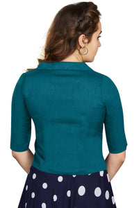 Thumbnail for Aastha Fashion Women's Women's Teal Art Silk Button Readymade Blouse - Distacart