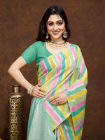 Thumbnail for Vedant Vastram Jacquard Work Fancy Bollywood Saree - Seegreen - Distacart