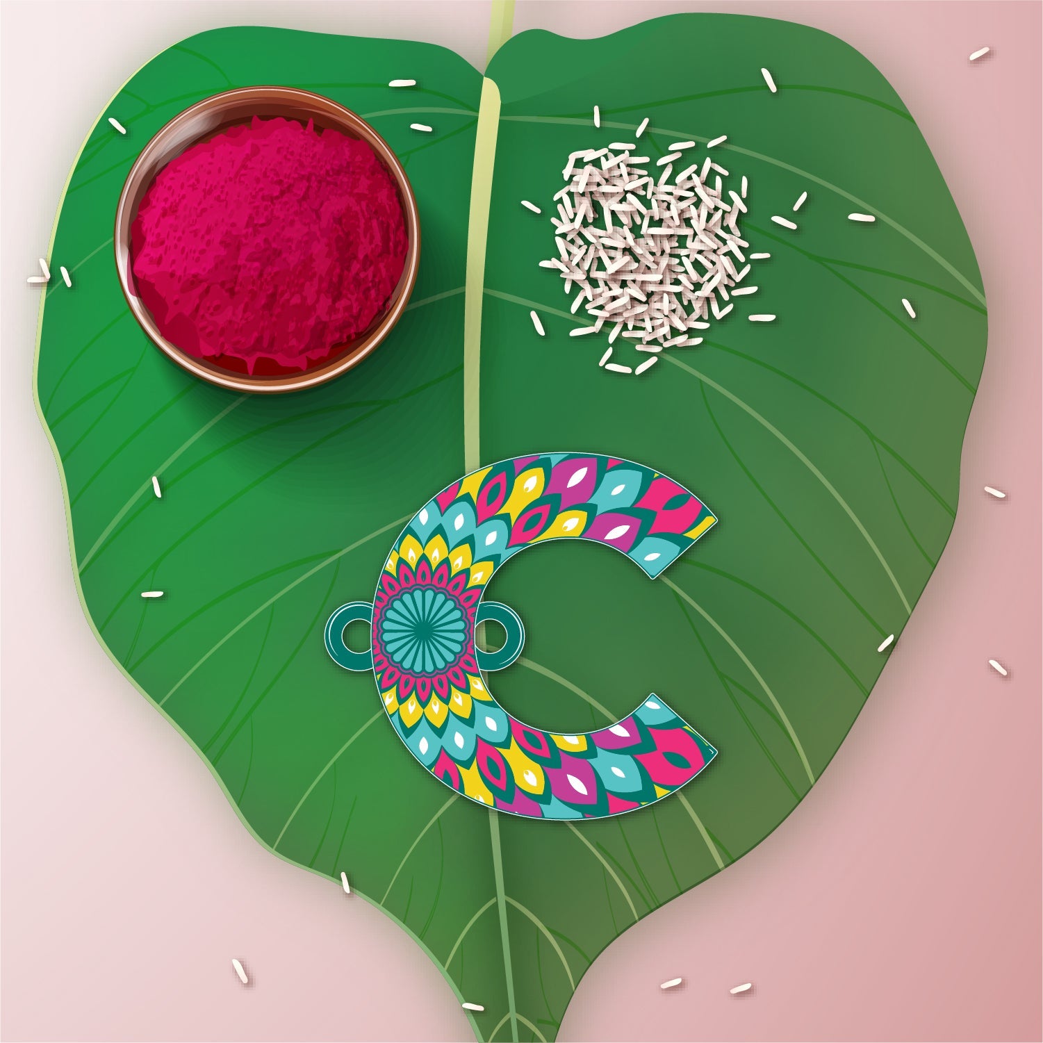 Indianvibez Alphabet C Wooden Rakhi - Kids Rakhi