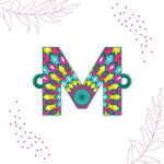 Thumbnail for Indianvibez Alphabet M Wooden Rakhi - Kids Rakhi