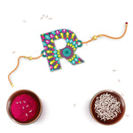 Thumbnail for Indianvibez Alphabet R Wooden Rakhi - Kids Rakhi