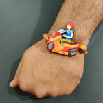 Thumbnail for Indianvibez Biker Bhai Wooden Rakhi with Rudraksha, Motorcycle Rakhi for Bro, Shop India - Kids Rakhi